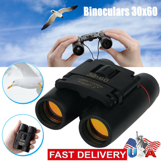 30x60 Compact Binoculars - Portable Folding Telescope for Hunting & Outdoor