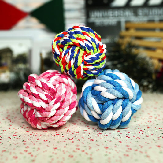 Cotton Rope Ball Dog Toy - Interactive Pet Toy