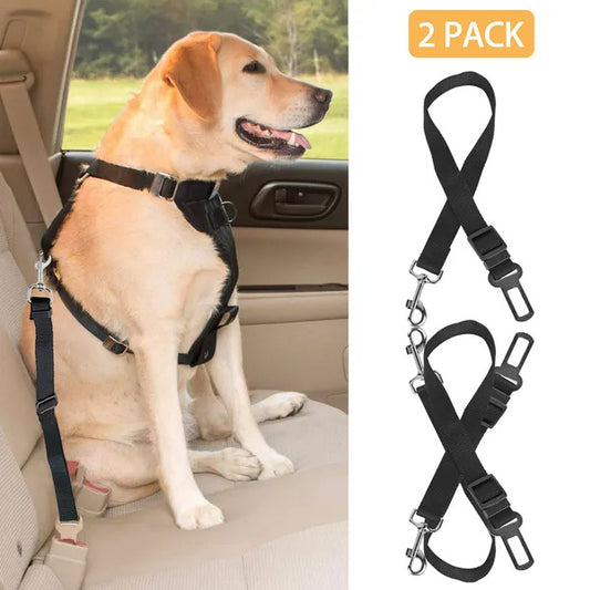 Dog Seat Belt 2-Pack - Adjustable Pet Safety Restraint for Vehicles & Jeeps